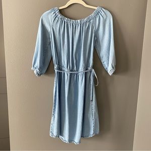 SPLENDID CHAMBRAY OFF THE SHOULDER DRESS - SIZE SMALL
